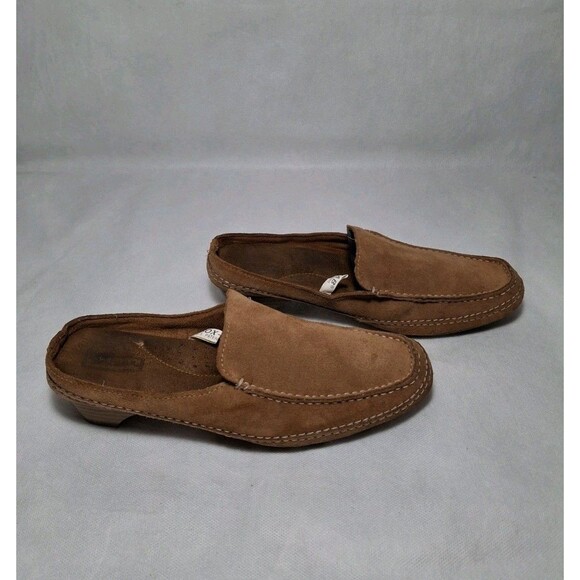 Merona Sox-Tab Heeled Brown Leather Mules Clogs Slip on Shoes Women's 8.5 - Picture 5 of 8